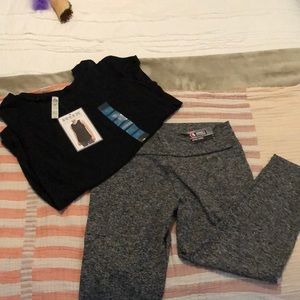 RBX active top XL w/ grey pocket Capri leggings L